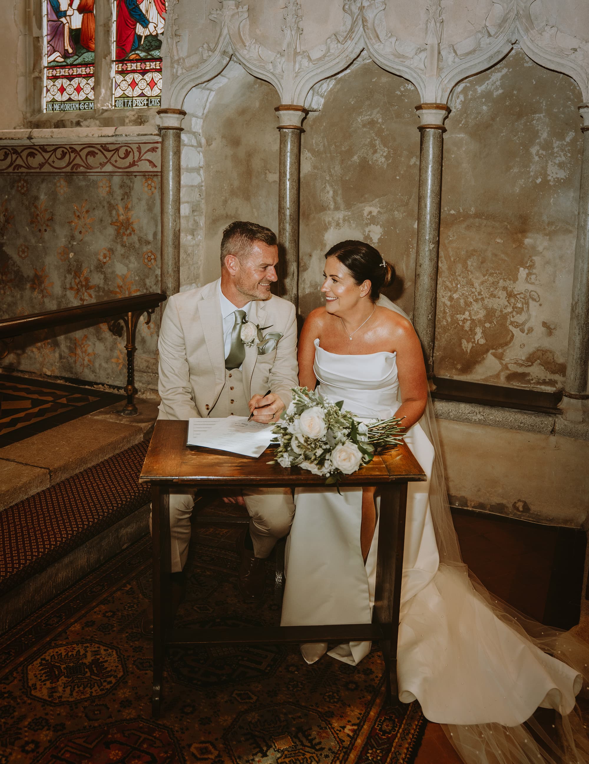 Bride and groom after ceremony